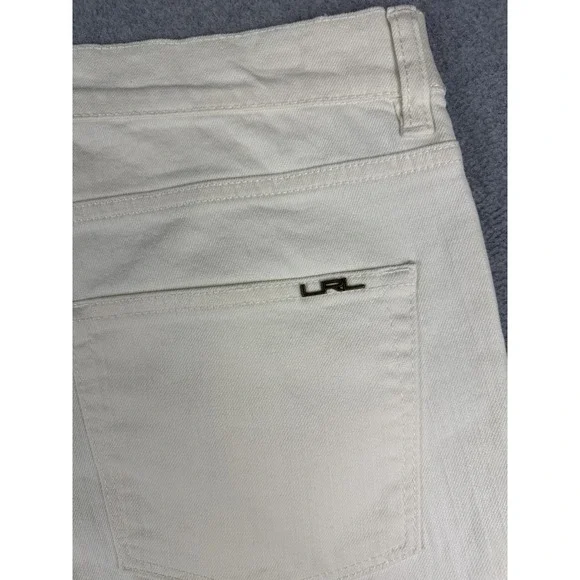 Lauren Jeans Co Ralph Lauren Jeans Womens 10 White Mid Rise Straight Stretch NWT - Picture 9 of 10